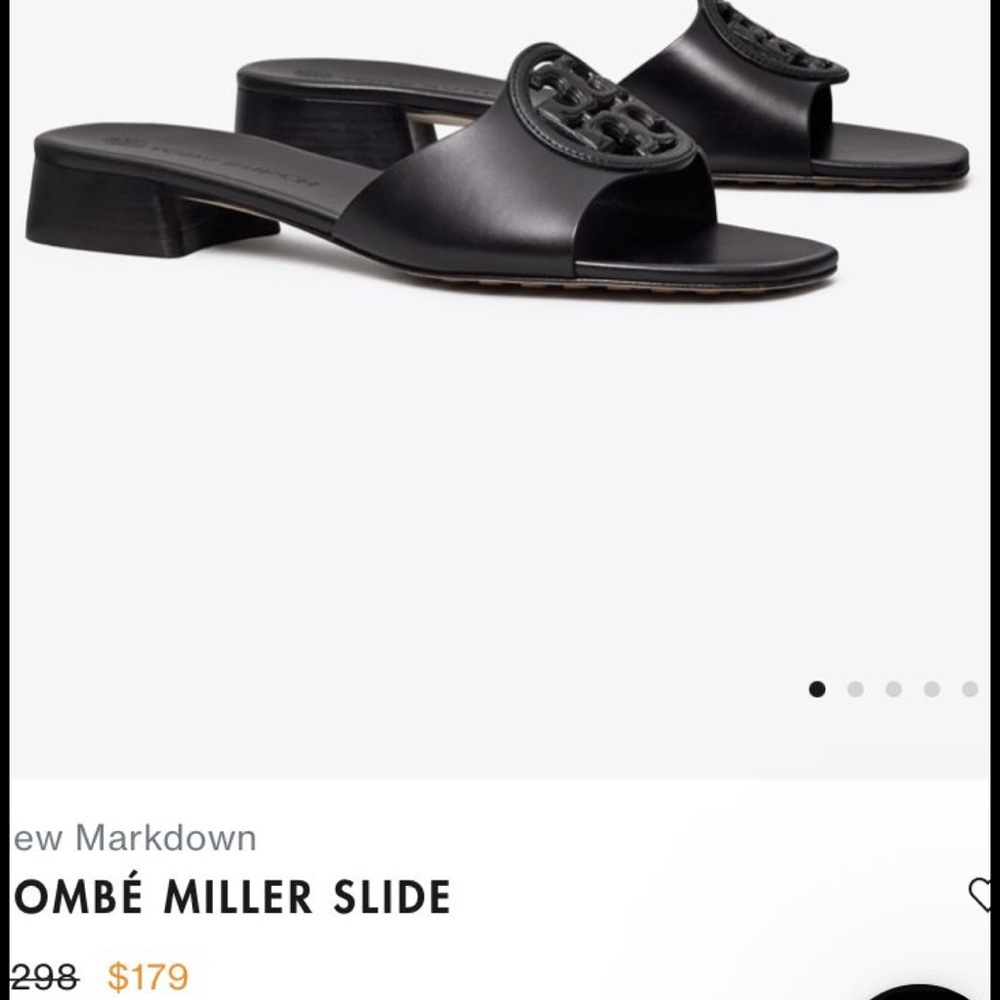 Tory Burch Black Logo Slide Sandals - Picture 2 of 5